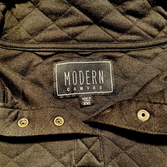 Modern Canvas Black Quilted Snap Button Pullover Size XXL - Picture 5 of 6